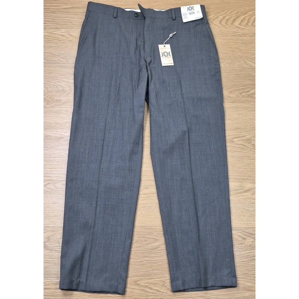 Joseph Abboud 36x30 Gray 100% Wool Flat Front Straight Dress Mens Survival Pants